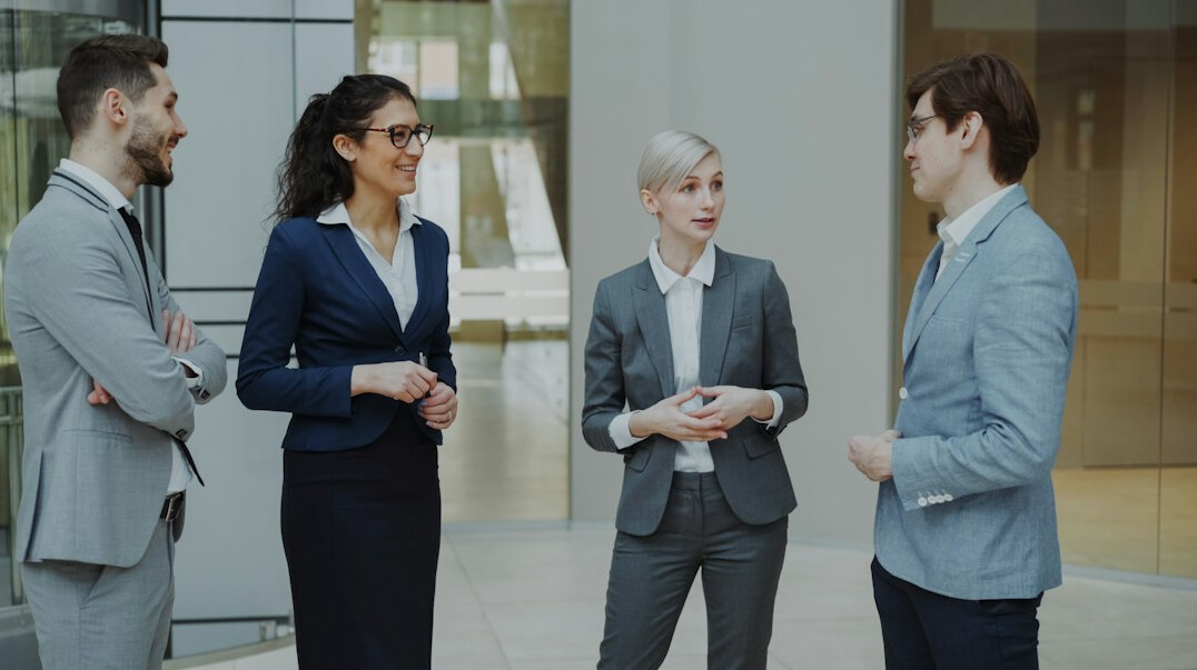 people discussing in group