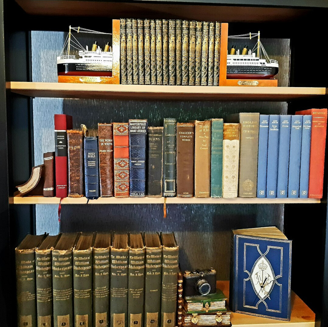 shelf of mystery books